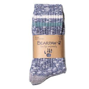 NWT Bearpaw Womens Super Soft Boot Socks 4 Pairs Size 5-10 Gray White $30 FFF168